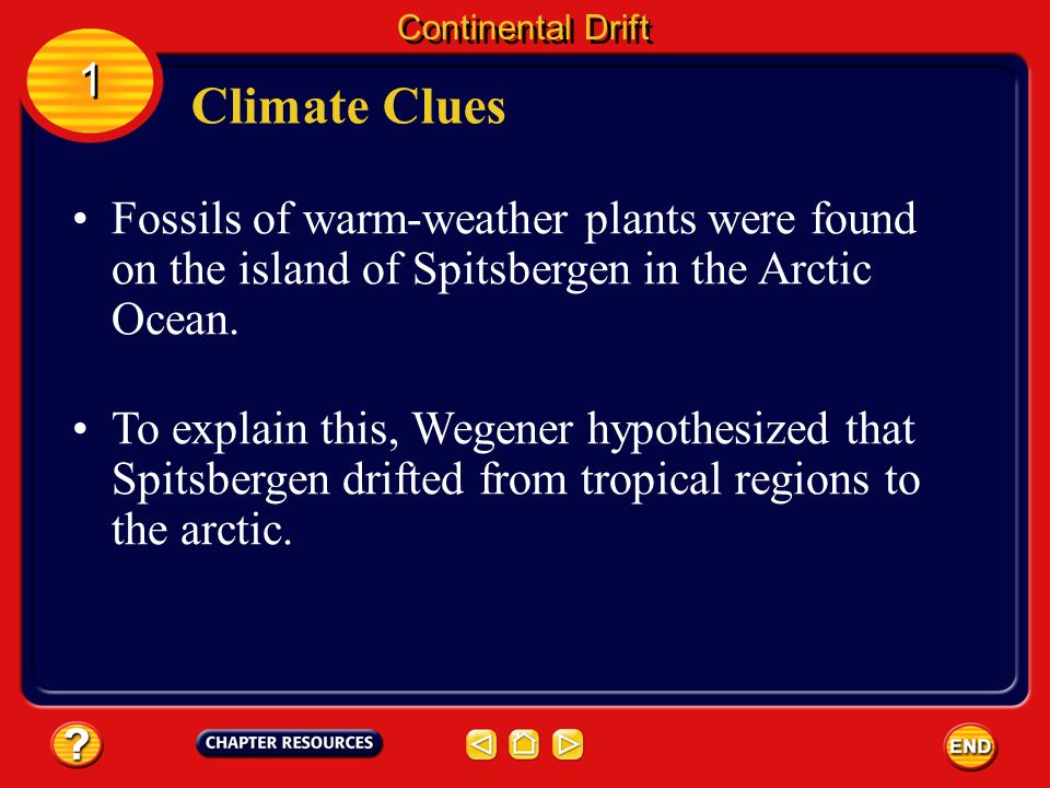 A Widespread Plant The presence of Glossopteris in so many area also supported Wegener’s idea that all of these regions once were connected and had similar climates.