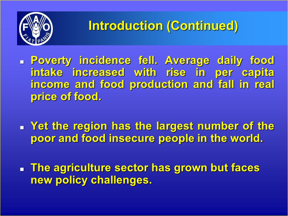Introduction (Continued) n Poverty incidence fell.