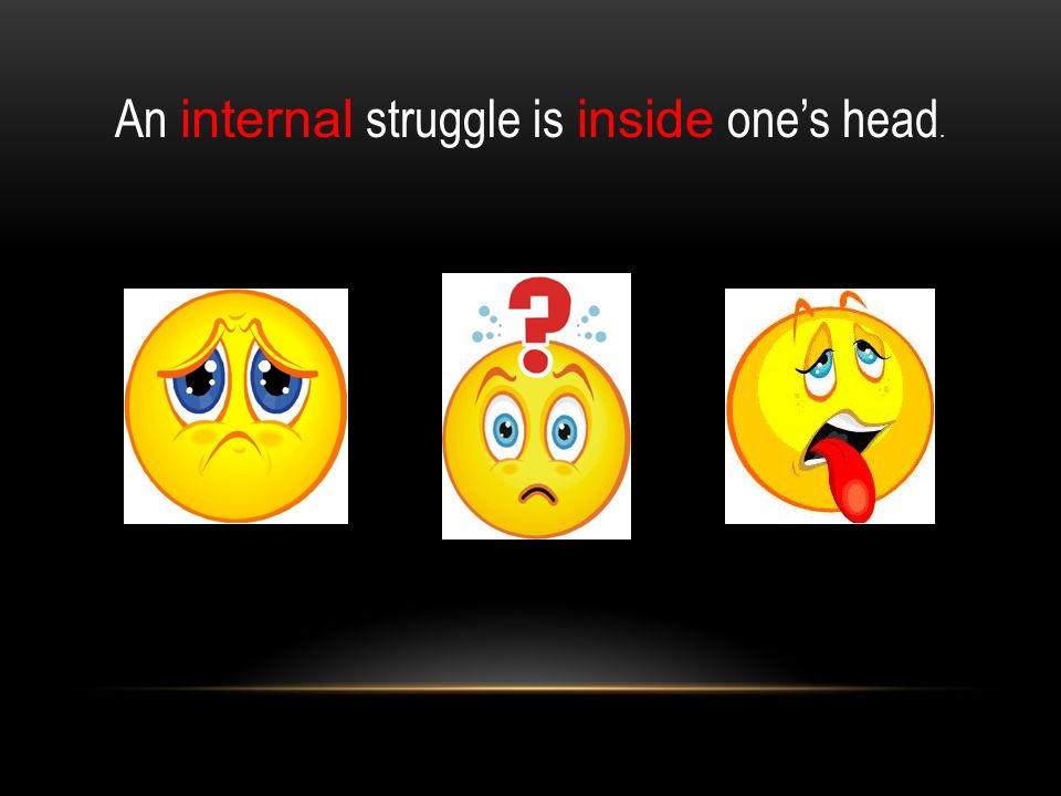 An internal struggle is inside one’s head.