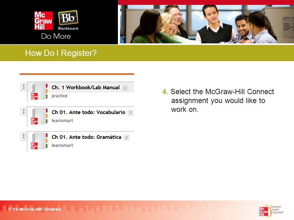 4. Select the McGraw-Hill Connect assignment you would like to work on.