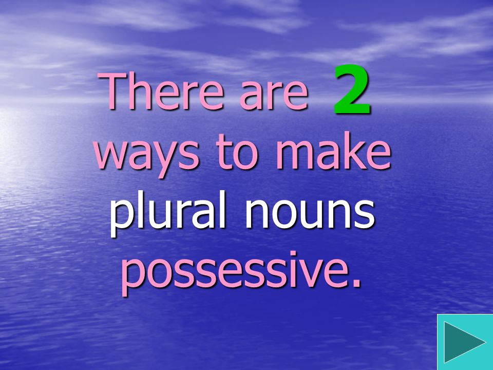 Forming the possessive possessive of plural nouns