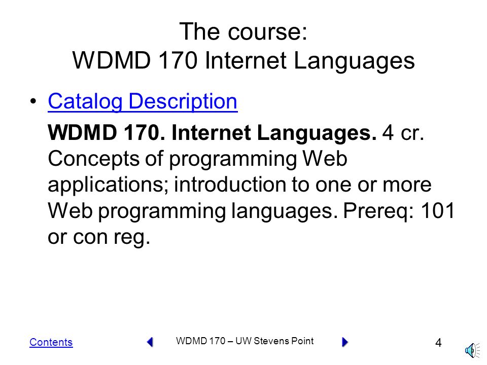 Contents 3 WDMD 170 – UW Stevens Point The major: Web and Digital Media Development Website for the Major