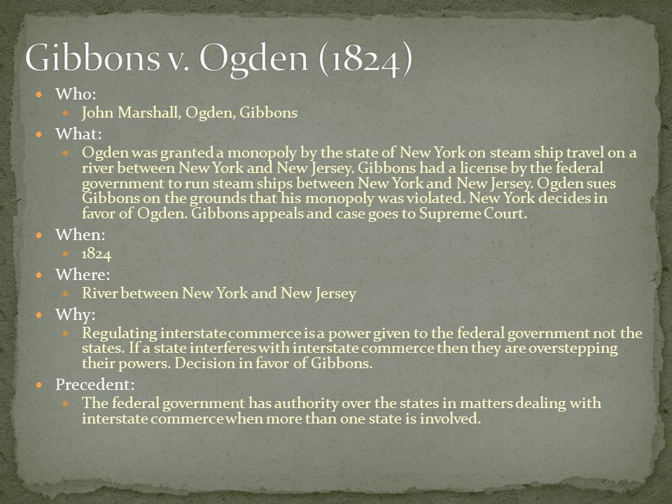 CONSTITUCION WEB: Gibbons v. Ogden (1824) Versión en castellano (parcial)  y en inglés