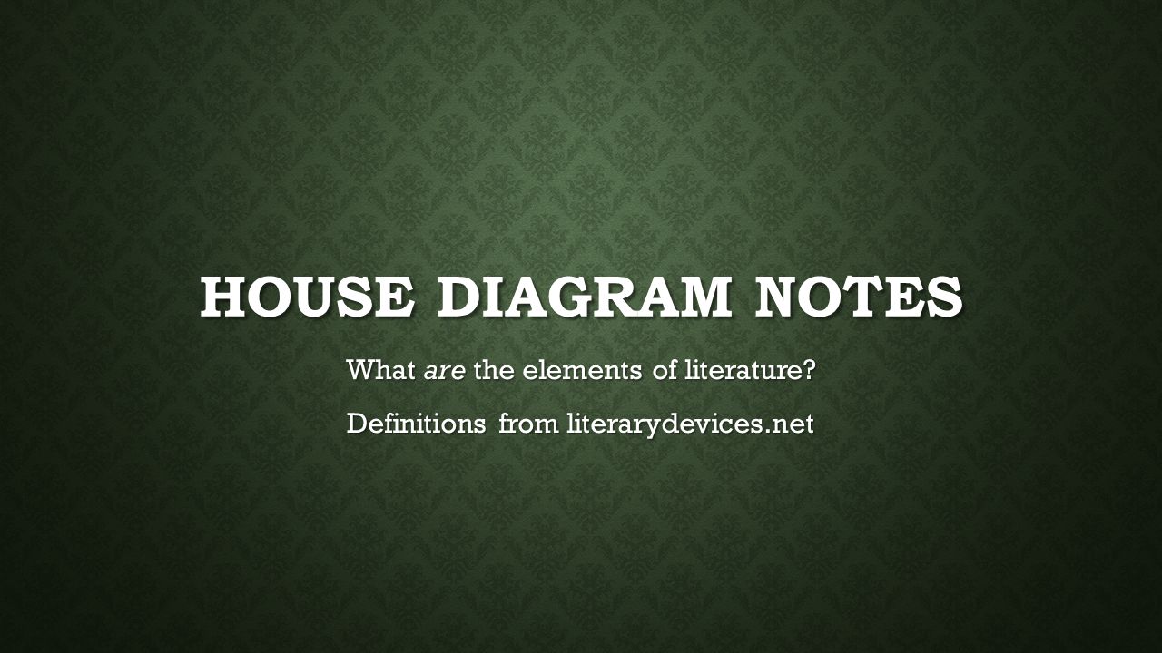 HOUSE DIAGRAM NOTES What are the elements of literature Definitions from literarydevices.net