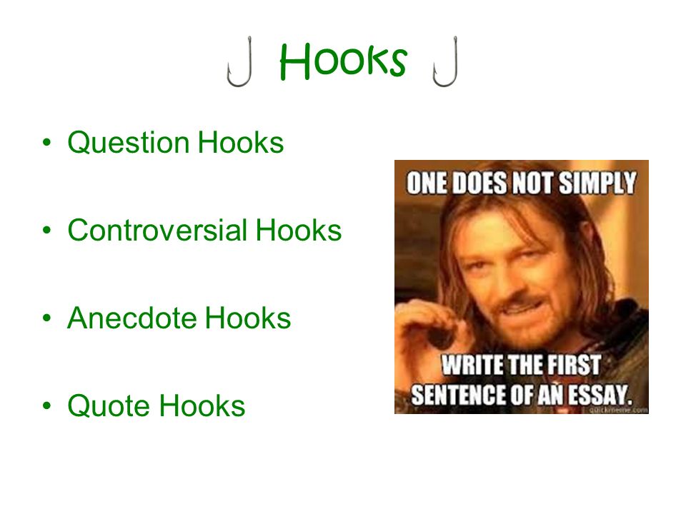 Hooks Question Hooks Controversial Hooks Anecdote Hooks Quote Hooks