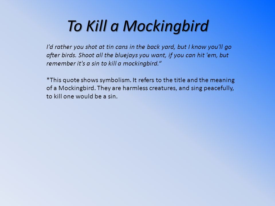 to kill a mockingbird title meaning