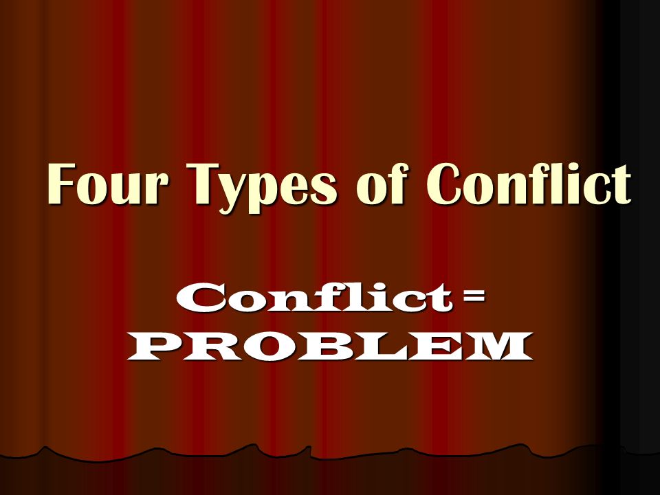 Four Types of Conflict Conflict = PROBLEM