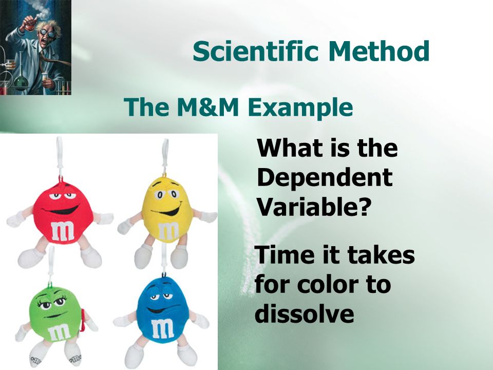 Scientific Method The M&M Example What is the Dependent Variable.