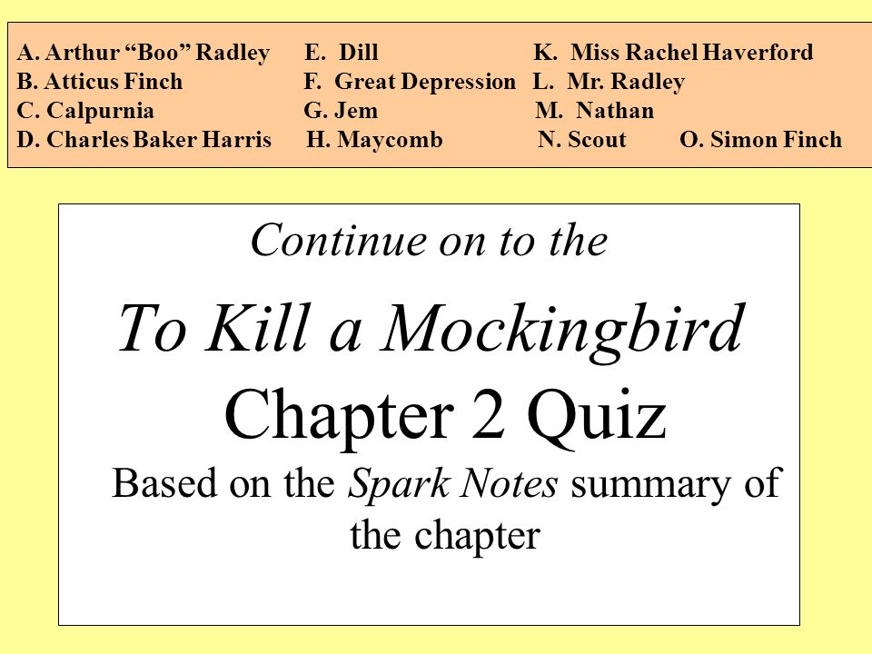 to kill a mockingbird spark note