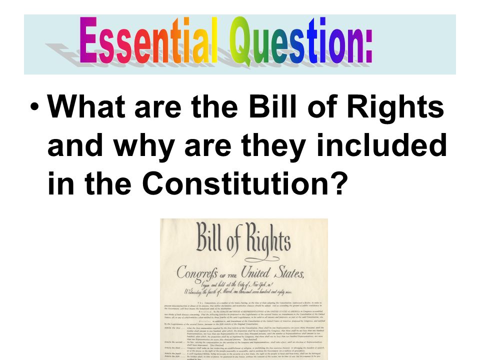 What are the Bill of Rights and why are they included in the Constitution