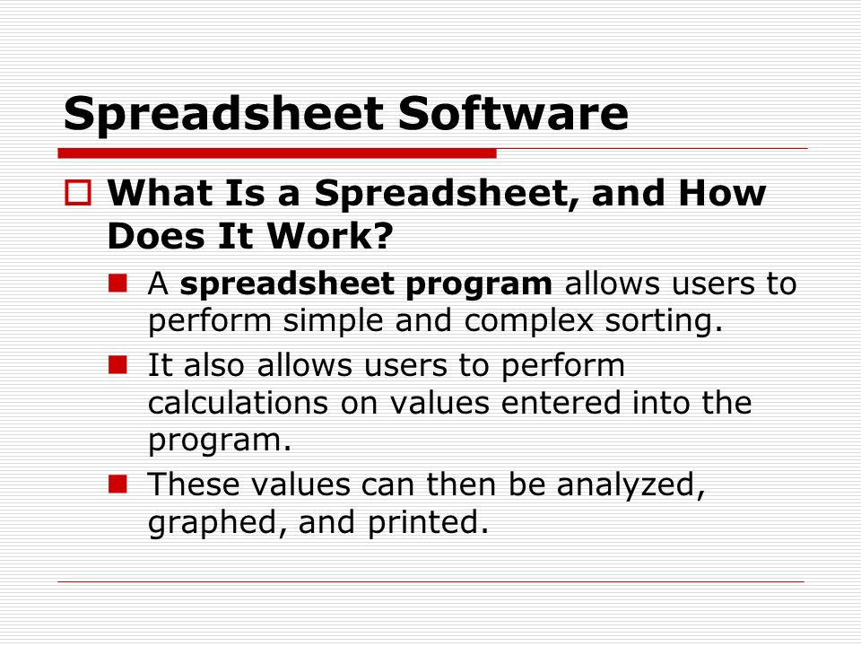 What is a Spreadsheet?