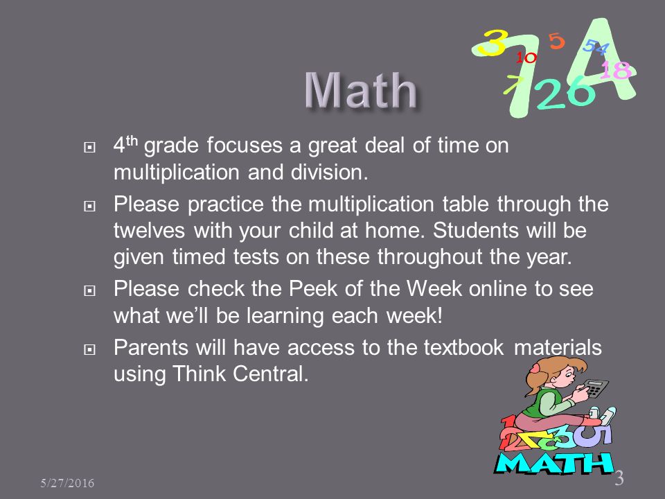 5 27 20161 Welcome To Mrs. Assad’s Fourth Grade Meet The Teacher Night 