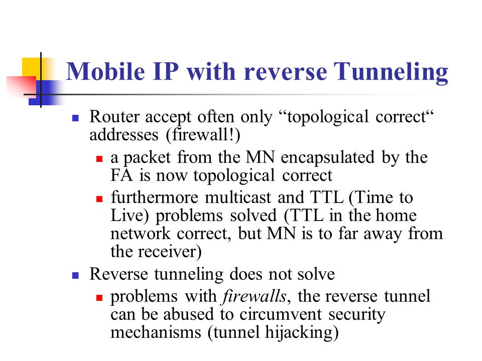 mobile ip reverse tunnelling principle