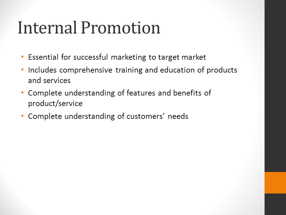 applying the promotional mix advanced marketing internal and