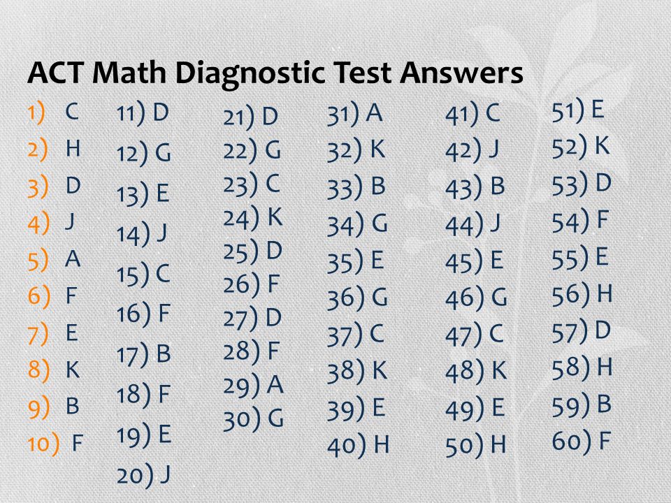 Act Math Strategies Tips To Remember No Act Math Question Should Take More Than A Minute Focus On Trying To Get 2 Out Of 3 Questions Correct Skills That Ppt Download