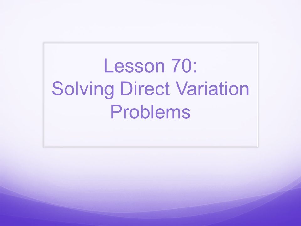solving direct variation problems