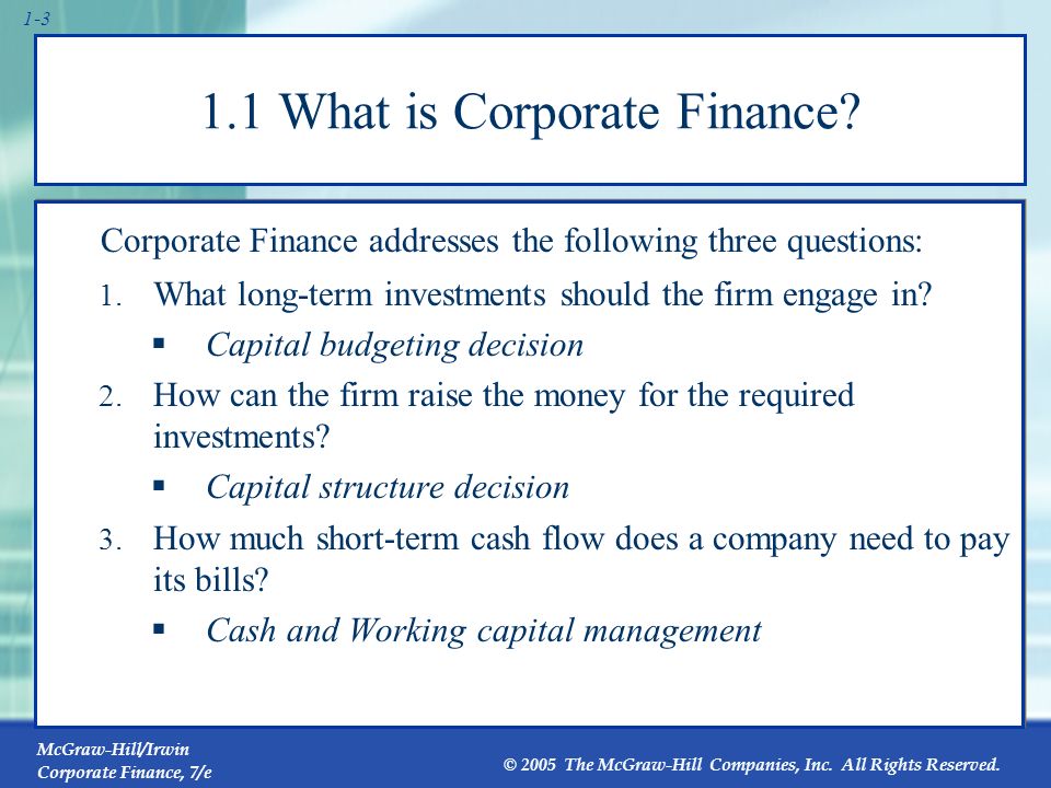 McGraw-Hill/Irwin Corporate Finance, 7/e Eighth Edition. - ppt 
