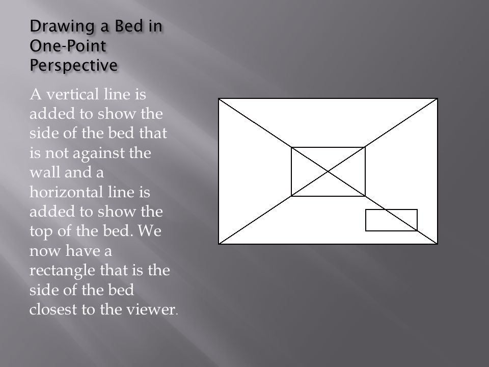 Drawing A Bed In One Point Perspective The Red Lines Show