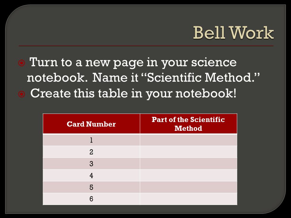  Turn to a new page in your science notebook.