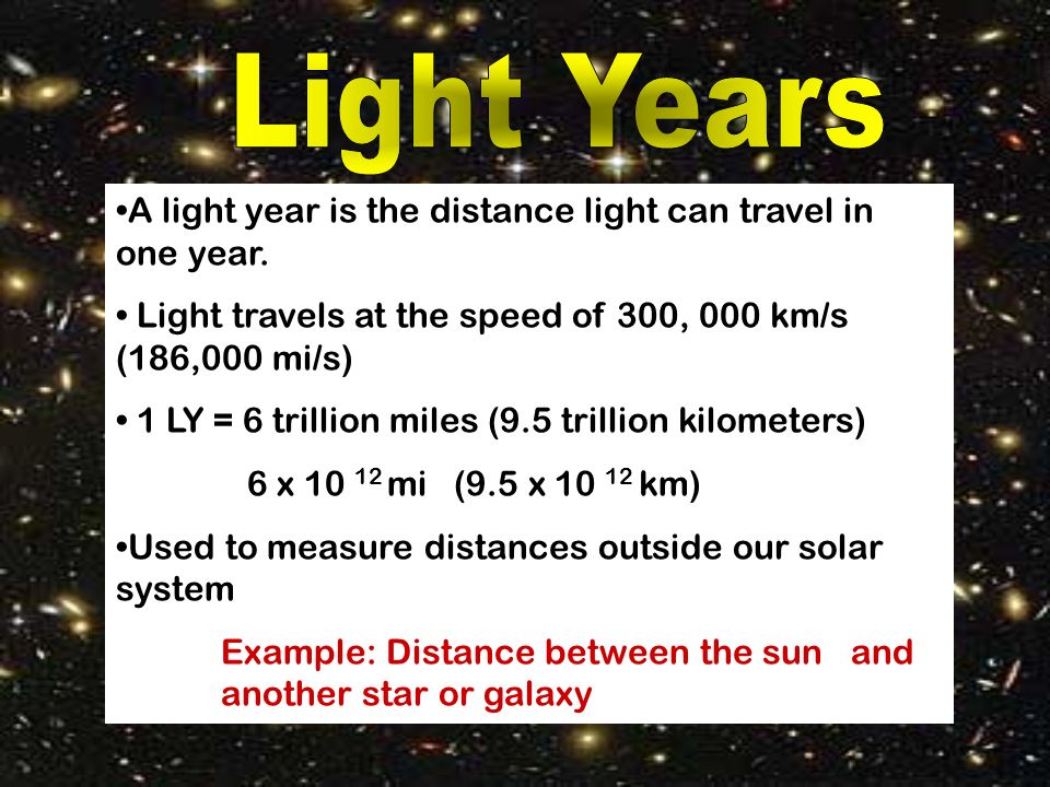 Objectives: Learn what units scientists measure distances in space. Define and use an astronomical unit to measure distances space. Define and use a. - ppt