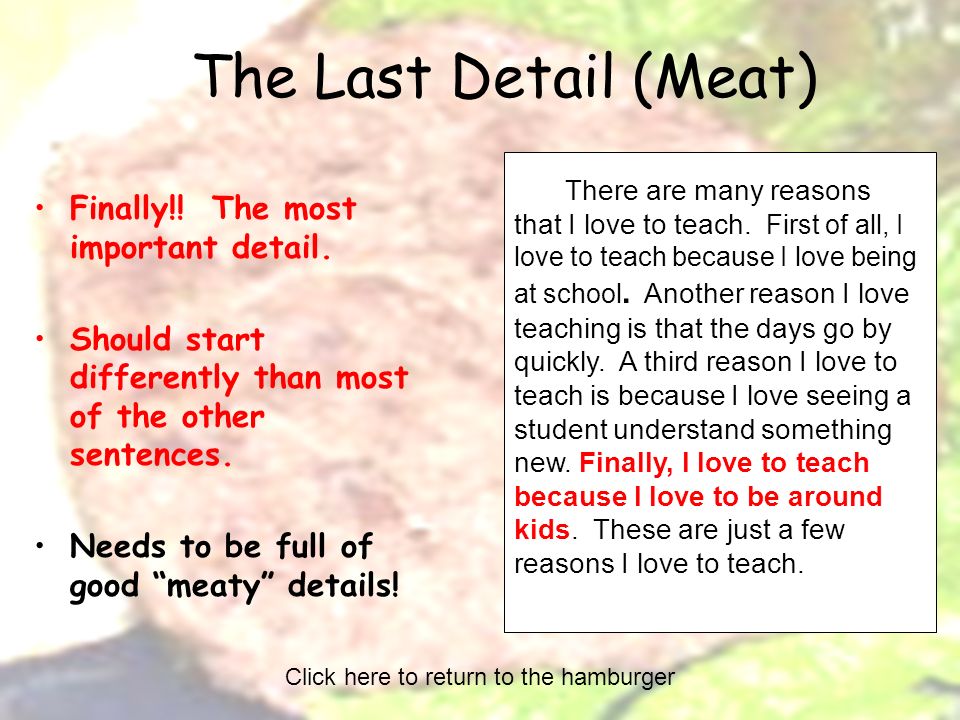 The Last Detail (Meat) Finally!. The most important detail.
