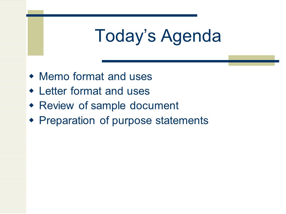 todays agenda memo format and uses letter format and uses memo letter