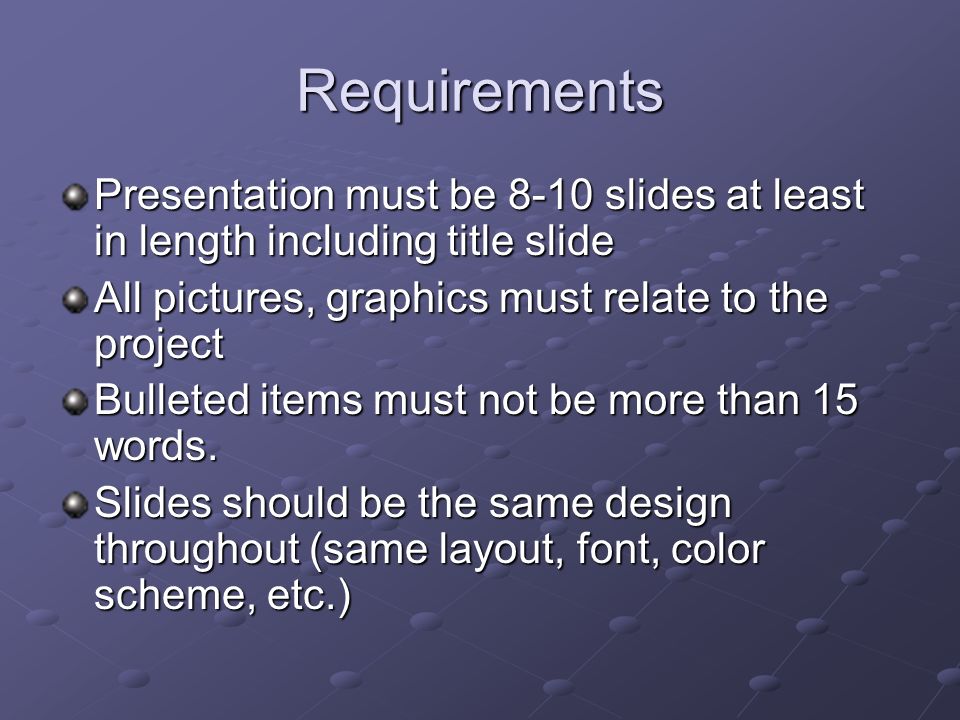 4 requirements presentation