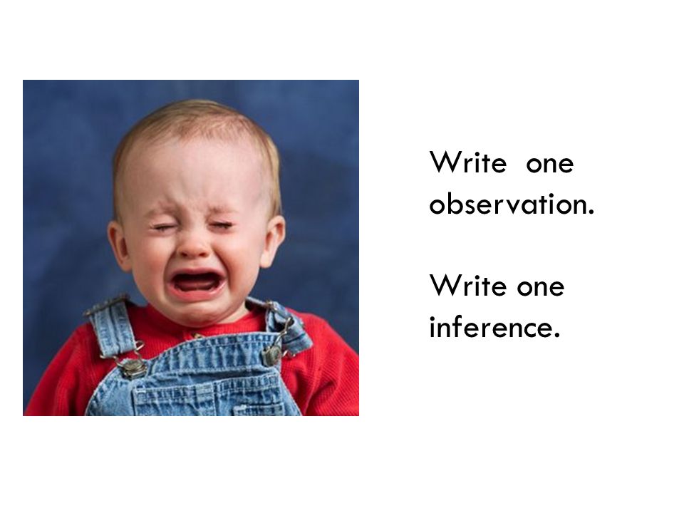 Write one observation. Write one inference.