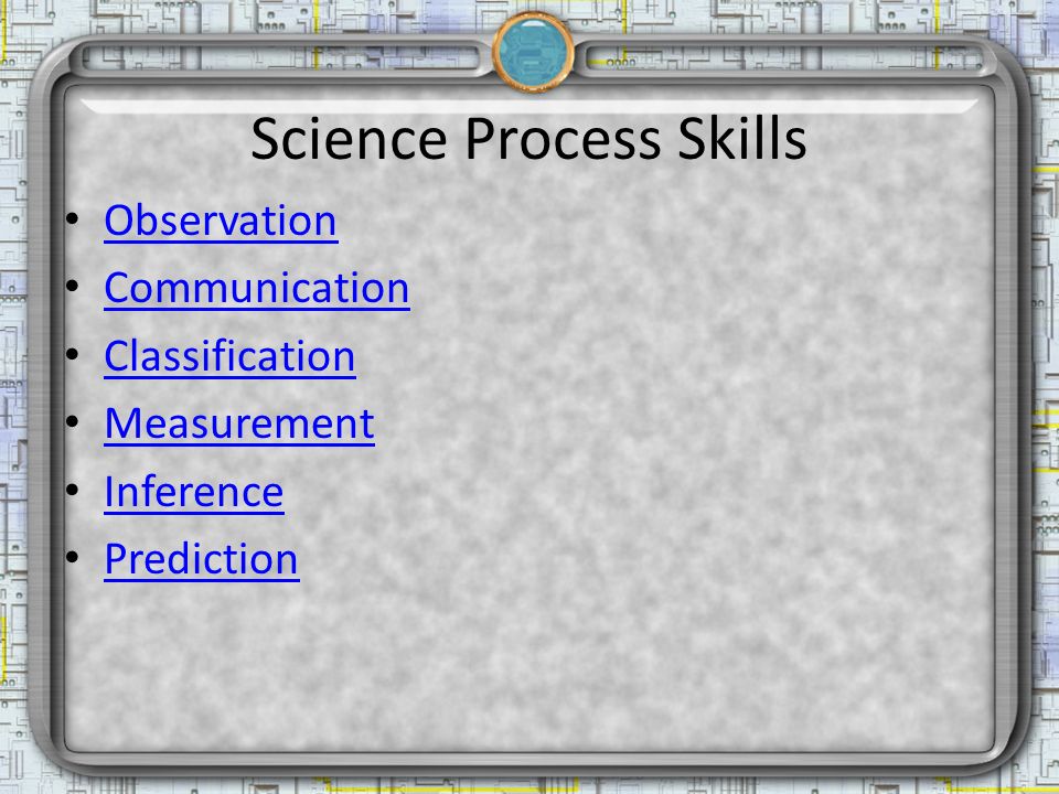 Science Process Skills Observation Communication Classification Measurement Inference Prediction