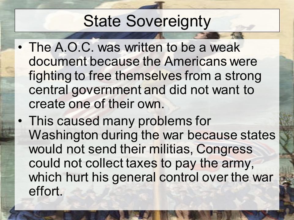 State Sovereignty The A.O.C.