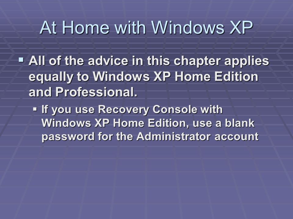 forgot password windows xp home edition