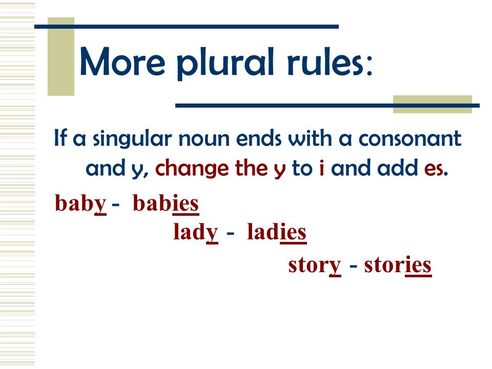 Plural rules: If a singular noun ends with s, ss, x, ch, sh, or z add es to form the plural.