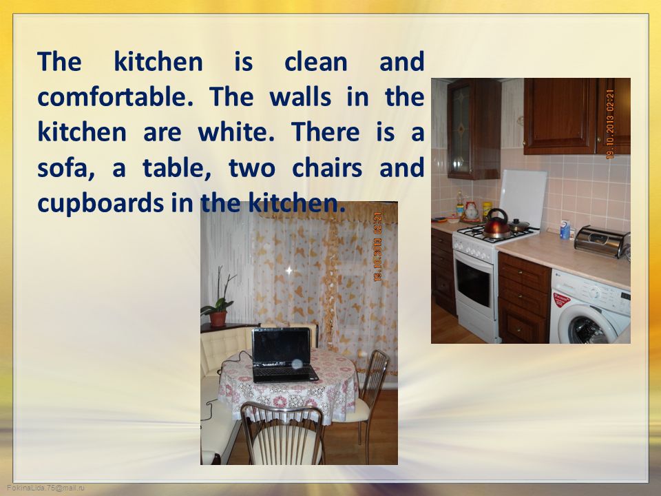 The kitchen is clean and comfortable.