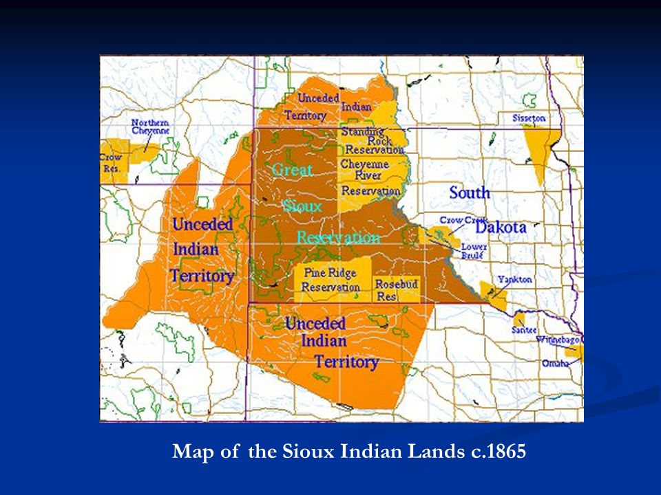 Map of the Sioux Indian Lands c.1865