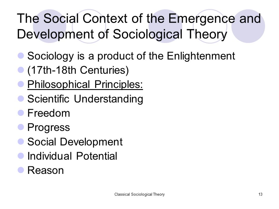 emergence of sociological theory