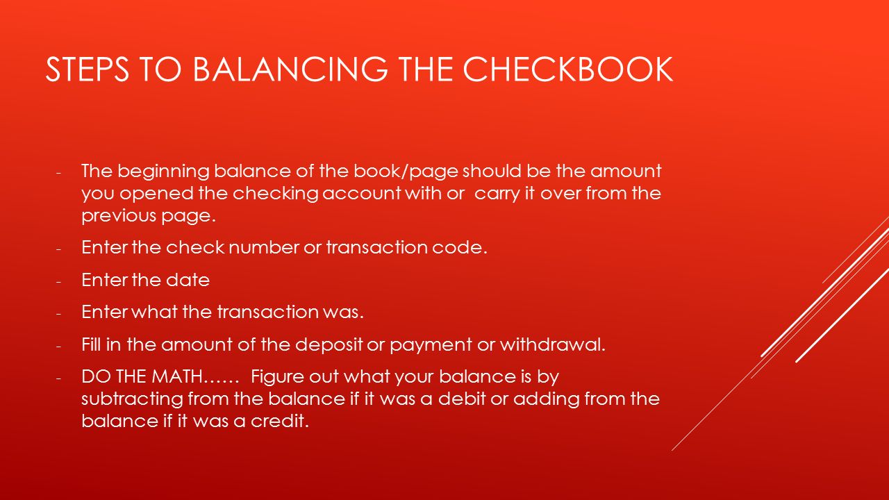 balancing a checkbook this lesson will teach you the importance of