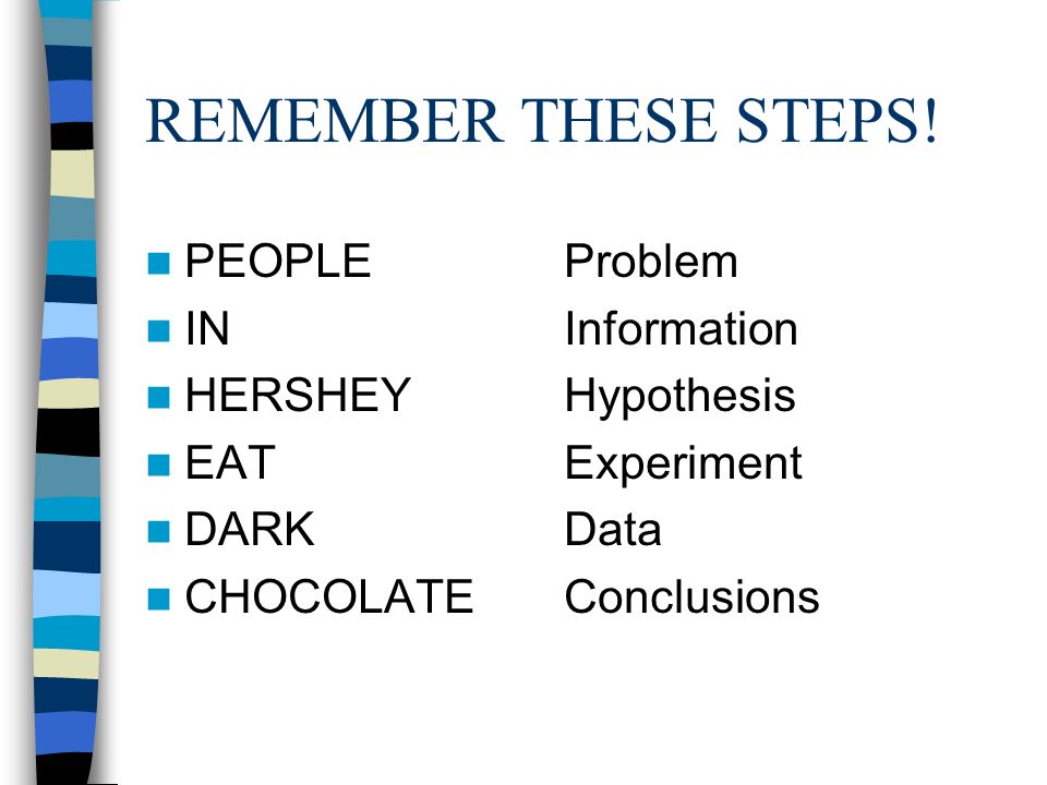 REMEMBER THESE STEPS.