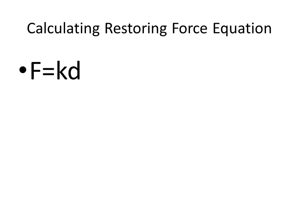 Calculating Restoring Force Equation F=kd