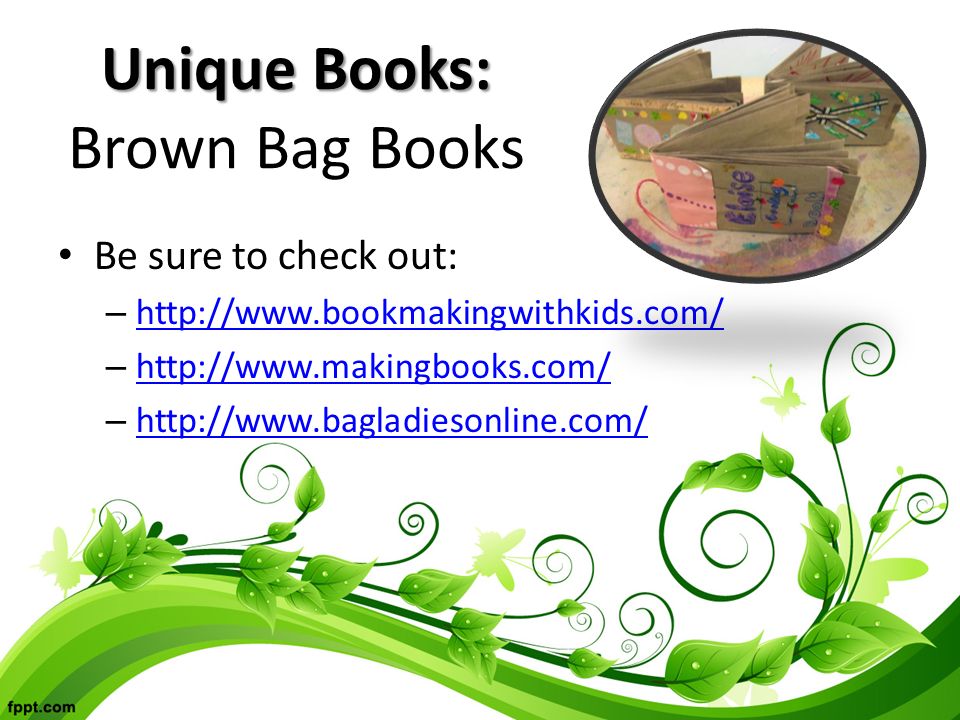 Unique Books: Unique Books: Brown Bag Books Be sure to check out: –     –     –