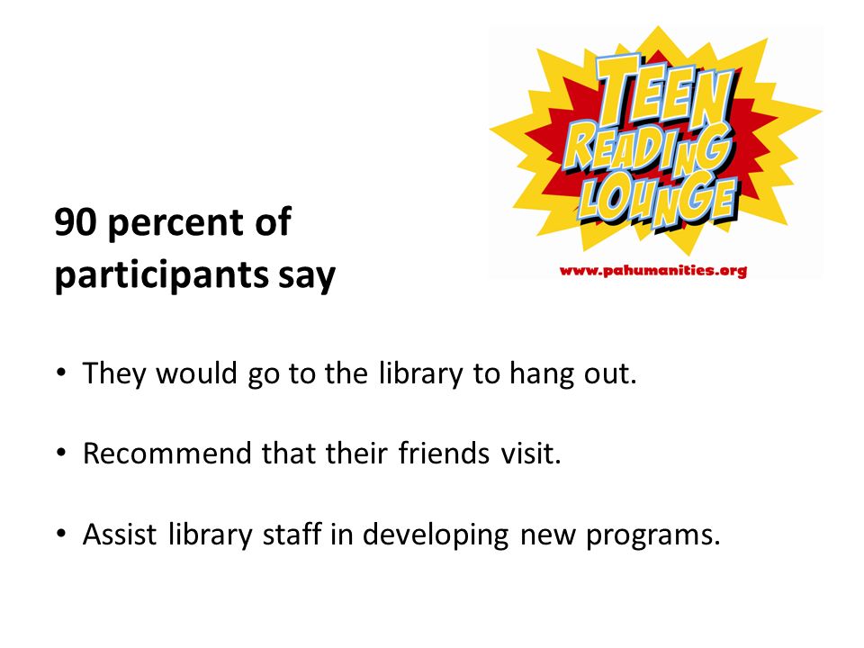 They would go to the library to hang out. Recommend that their friends visit.