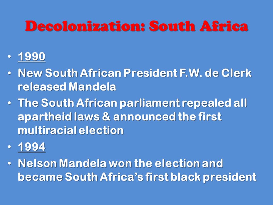 New South African President F.W.
