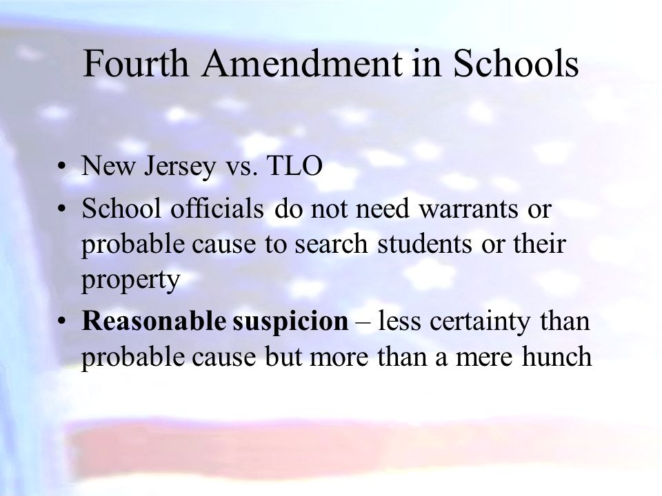 Fourth Amendment in Schools New Jersey vs.