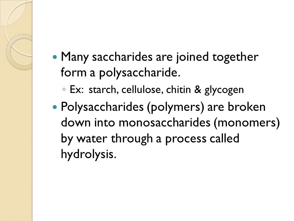 Many saccharides are joined together form a polysaccharide.