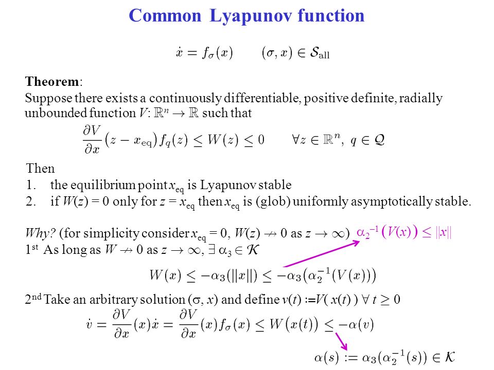 Lecture 11 Stability Of Switched System Arbitrary Switching Joao P Hespanha University Of California At Santa Barbara Hybrid Control And Switched Systems Ppt Download