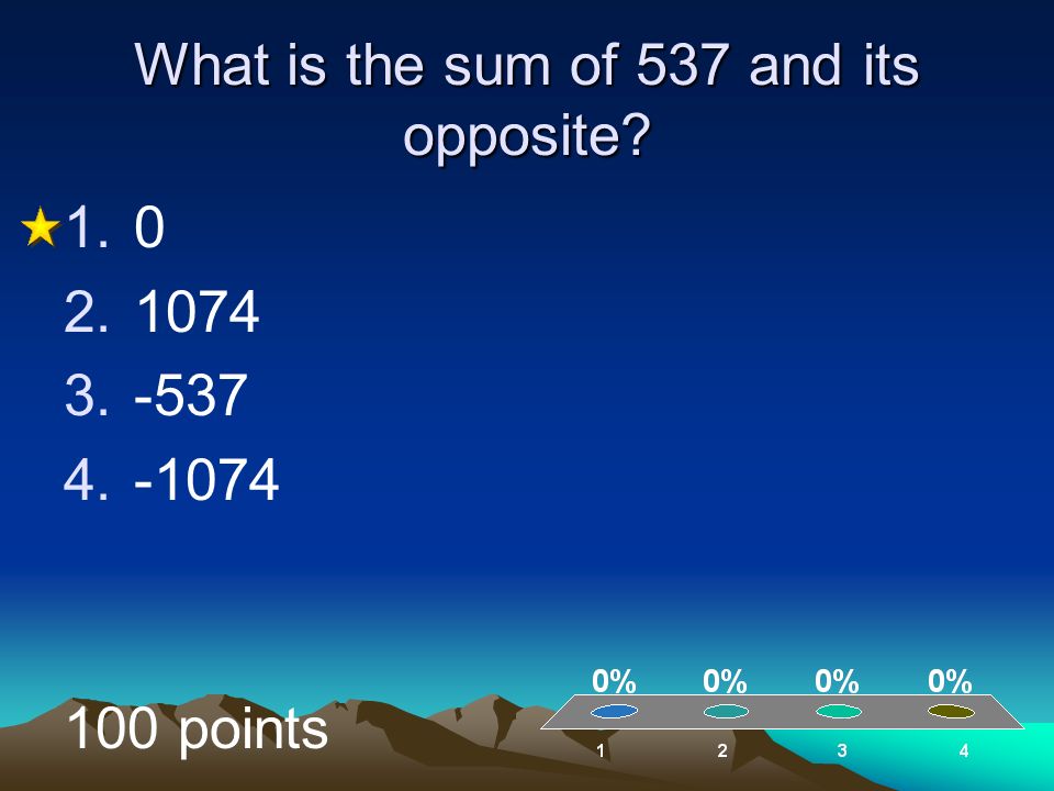 What is the sum of 537 and its opposite points