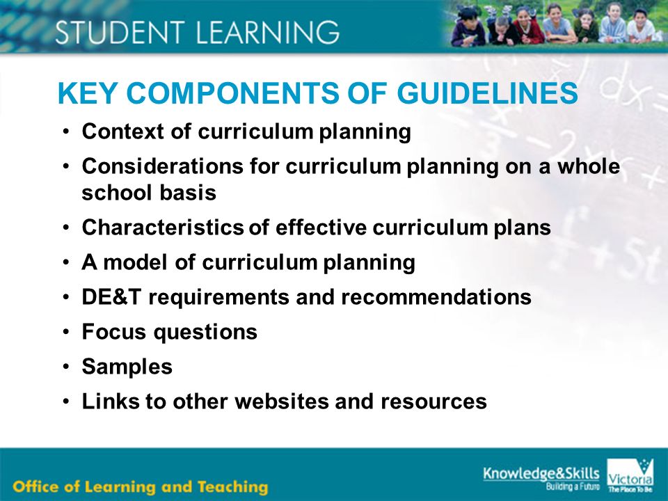 components of curriculum planning