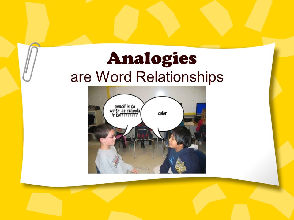 Analogies are Word Relationships