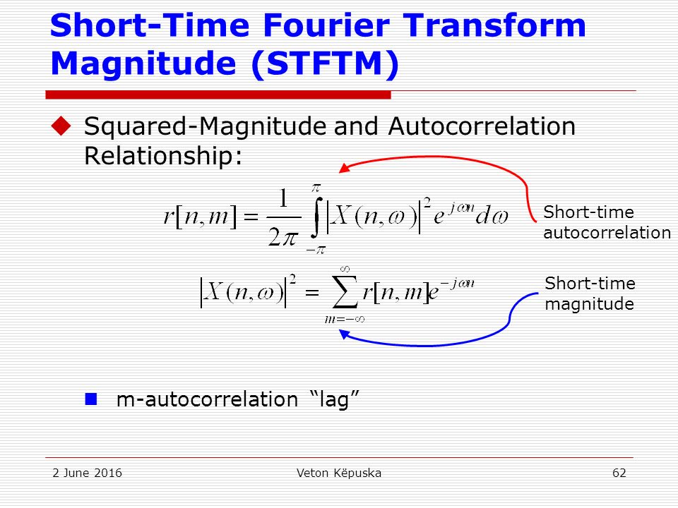 Speech Processing Short-Time Fourier Transform Analysis and Synthesis. -  ppt download