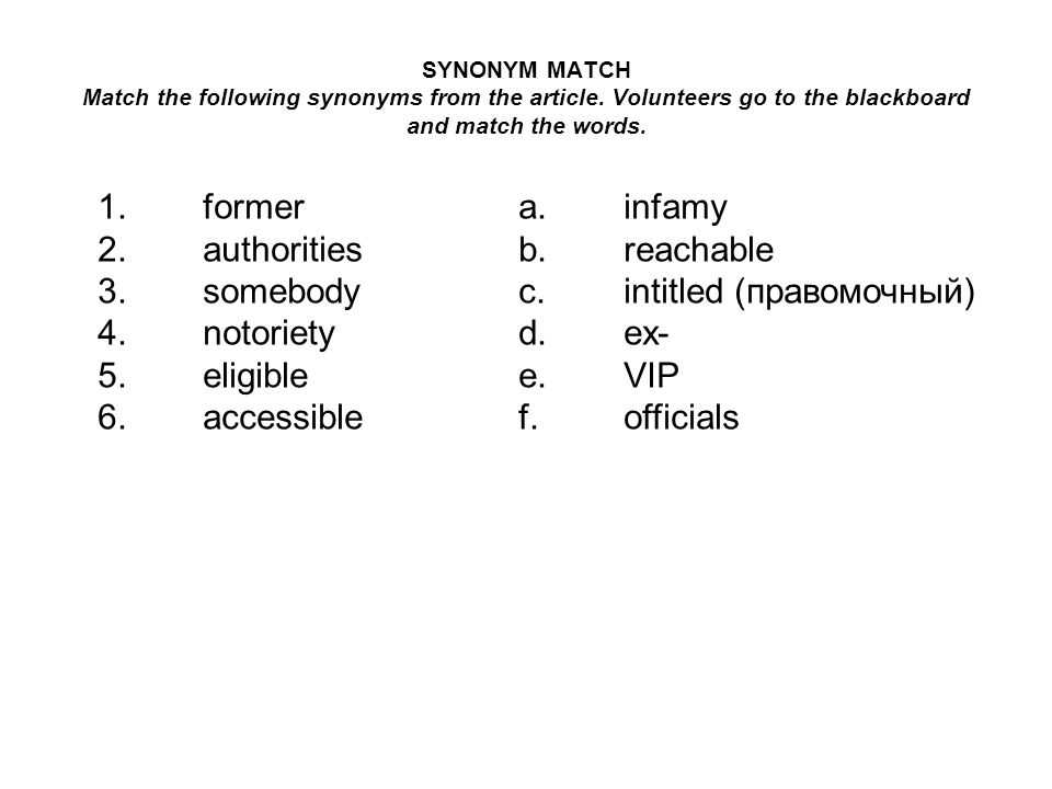 2 synonyms match. Synonym Match Match the following synonyms from the article. Synonym of "from". Vocabulary. Match the synonym:. From to synonyms.
