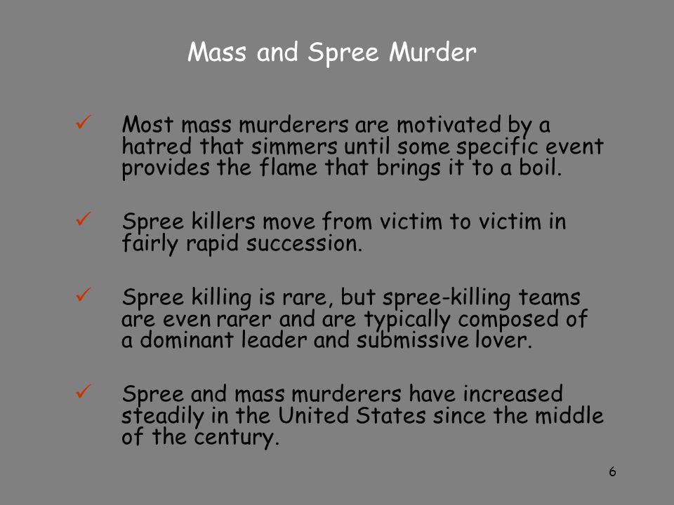 Serial Murder Versus Mass Murder